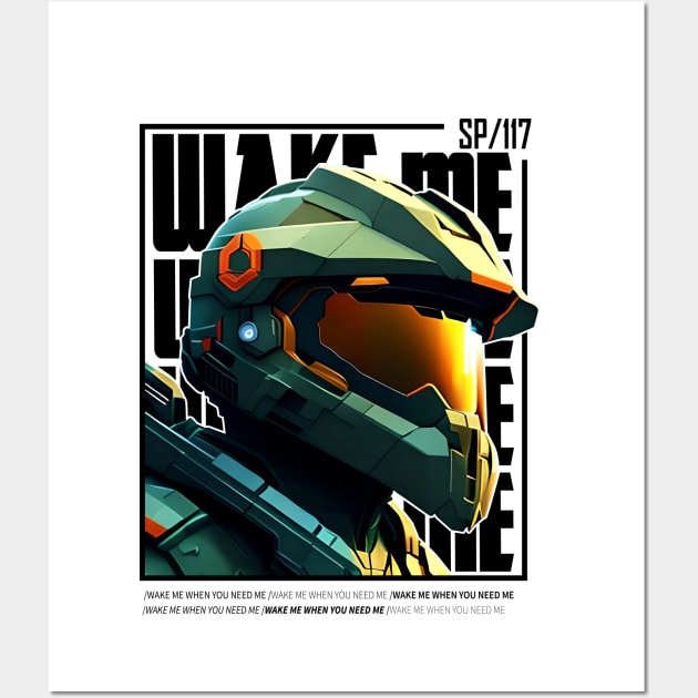 Halo game quotes - Master chief - Spartan 117 - WQ01-v5 Wall Art by trino21